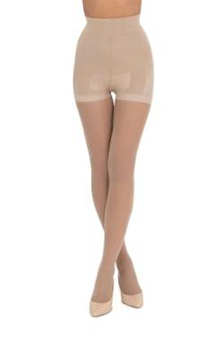 LORES Kompressionsstrumpfhose mit hoher Taille, Push-Up-Effekt, natur, Small-Medium von LORES