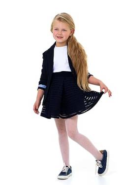 LORES Mädchen-Fischnetz-Strumpfhose für Kinder modisch einfarbig lässig bequem Ballett Cosplay Halloween Kostüm Tanz Kinder Spitze Schule Strumpfhosen, Bianco 5/6 Jahre (110-116 cm) von LORES