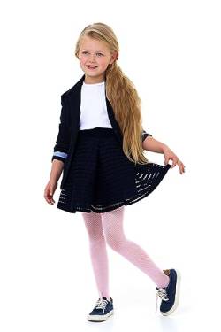 LORES Mädchen-Fischnetz-Strumpfhose für Kinder modisch einfarbig lässig bequem Ballett Cosplay Halloween Kostüm Tanz Kinder Spitze Schule Strumpfhosen, Rosa 5/6 Jahre (110-116 cm) von LORES