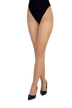 LORES Nude Damen Strumpfhose 20 Denier Classic Plain Halbtransparente Vollstrümpfe Naturstrumpfhose Trocadero, Golde M von LORES