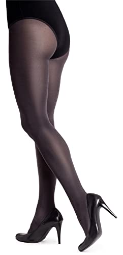 LORES Satin Damen Strumpfhose 100 DEN Dicker Glänzender Look Schlichter Glanz Blickdichte Vollstrümpfe Druckfreie Lucido, Antracite XL von LORES