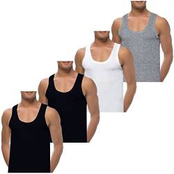 LOREZA® 4er Pack Herren Unterhemden extralang 100% Baumwolle (6 / M, 4er Pack Mix) von LOREZA