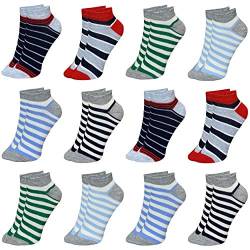 LOREZA ® 12 Paar Kinder Jungen Mädchen UNI Baumwolle Socken Kindersocken (21-24, Modell 3) von LOREZA