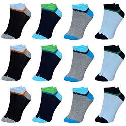 LOREZA ® 12 Paar Kinder Jungen Mädchen UNI Baumwolle Socken Kindersocken (29-32, Modell 2) von LOREZA