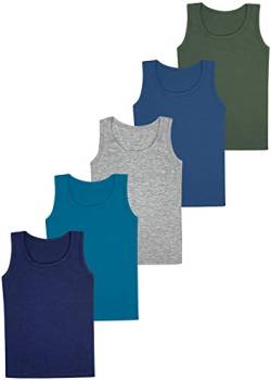 LOREZA ® 5 Jungen Unterhemden Baumwolle Tank Top - Basics (104-110 (4-5 Jahre), Modell 1-5er Pack) von LOREZA