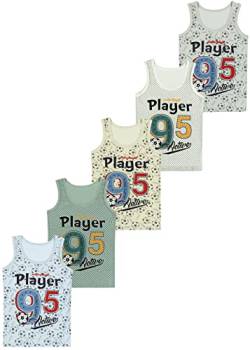LOREZA ® 5 Jungen Unterhemden aus Baumwolle Tank Top (152-158 (12-13Jahre), Modell 5) von LOREZA