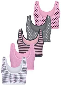 LOREZA ® 5 Mädchen Bustier Baumwolle BH Sport Bra (152-158, K-0011 - Breite Träger) von LOREZA