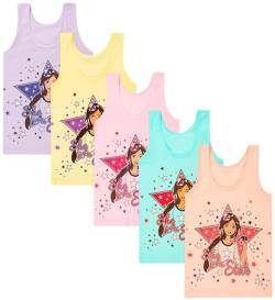 LOREZA ® 5 Stück Mädchen Baumwolle Unterhemden Tank Top - 140-146 (10-11 Jahre) - M-11 von LOREZA