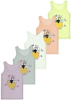 LOREZA ® 5 Stück Mädchen Baumwolle Unterhemden Tank Top Kinder - 140-146 (10-11 Jahre) -M-495047 von LOREZA