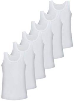 LOREZA ® 6 Pack Jungen Unterhemden 100% Baumwolle (140-146 (10-11Jahre), 6er Pack) von LOREZA