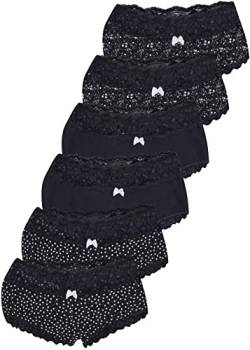 LOREZA ® 6er Set Damen Panties Unterwäsche mit Spitze Baumwolle (36, Modell 2-6 STÜCK) von LOREZA