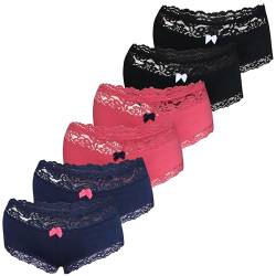 LOREZA ® 6er Set Damen Panties Unterwäsche mit Spitze Baumwolle (38, Modell 1-6 STÜCK) von LOREZA