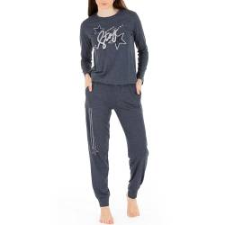 LOREZA ® Damen Pyjama Viskose Set Schlafanzug aus Baumwolle Langarm - L - Modell 1 von LOREZA