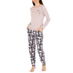 LOREZA ® Damen Pyjama Viskose Set Schlafanzug aus Baumwolle Langarm - S - Modell 1 von LOREZA