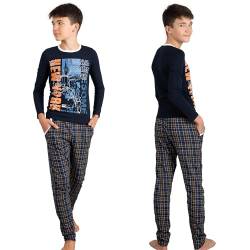 LOREZA ® Jungen Pyjama Baumwolle Set Zweiteiliger Schlafanzug (128-134 (8-9 Jahre), Modell 2) von LOREZA