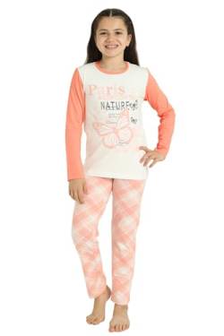 LOREZA ® Mädchen Pyjama Baumwolle Set Zweiteiliger Schlafanzug (128-134 (8-9 Jahre), Modell 2) von LOREZA