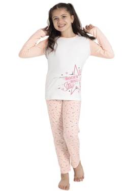 LOREZA ® Mädchen Pyjama Baumwolle Set Zweiteiliger Schlafanzug (128-134 (8-9 Jahre), Modell 3) von LOREZA
