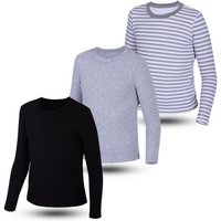 LOREZA Langarmshirt 3er Set Jungen Langarmshirts - Basics - Mehrfarbig (Set, 3-tlg) von LOREZA