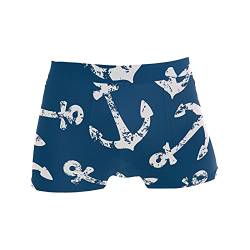 Herren Boxershorts mit Anker-Motiv, weich, dehnbar, atmungsaktiv, Marineblaue Anker Muster 326, M von LORONA