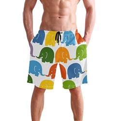 LORONA Badeshorts mit buntem Elefanten-Muster, schnell trocknend, Strand-Bademode Gr. XL, mehrfarbig von LORONA