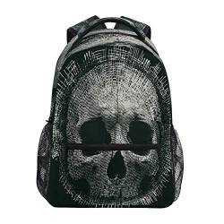 Rucksack mit Totenkopf-Motiv, für Schule, Computer, Bücher, Reisen, Wandern, Camping, Tagesrucksack für Mädchen, Jungen, Männer und Frauen von LORONA