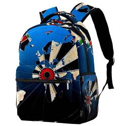 LORVIES Darts World Map Casual Rucksack Schulterrucksack Büchertasche für Schule Studenten Reisetaschen von LORVIES