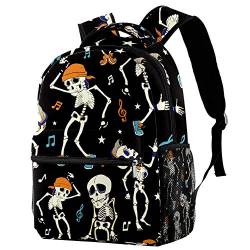 Lorvies Skelett-Rucksack mit Totenkopf-Motiv, für Schule, Studenten, Reisetaschen von LORVIES