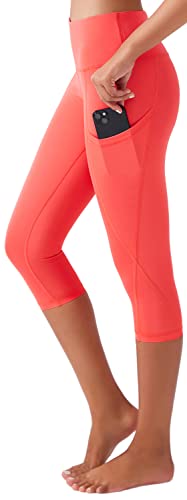LOS OJOS Capri Leggings Damen – Yogahose mit Taschen, Workout-Leggings mit hoher Speck-Weg-Taille für Frauen von LOS OJOS