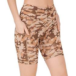 LOS OJOS Damen Biker camo Shorts, Beige-Khaki, XXL EU von LOS OJOS