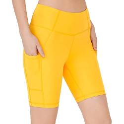 LOS OJOS Radlerhose Damen - Laufhosen kurz für Damen mit Taschen - hoch taillierte Biker - Yoga- und Laufshorts Damen kurz von LOS OJOS