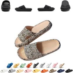 LOSD Pummy Damen Original, Wolkenschuhe Damen, Hausschuhe Damen, Schlappis Wolken Damen Original, Schlappys Schlappen Damen(Leopard-B,40/41) von LOSD