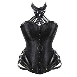 Korsett Damen Bauchweg ,Corsage Damen Top,Gothic Korsett Top Damen Bustier Neckholder Tops Crossover Vintage Steampunk Corset Top Aesthetic Fasching Karneval Halloween Kostüm Waist Trainer Shapewear von LOSSLO