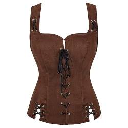 Korsett Damen Bauchweg ,Corsage Damen Top,Gothic Korsett Top Damen Bustier Neckholder Tops Crossover Vintage Steampunk Corset Top Aesthetic Fasching Karneval Halloween Kostüm Waist Trainer Shapewear von LOSSLO