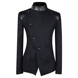 LOSSLO Herren Steampunk Jacke Mantel Retro Mittelalter Gehrock Blazer Gothic Mäntel Viktorianischen Punk Smoking Jacke Männer Festlich Anzug Hochzeit Karneval Halloween Kostüm Wintermantel von LOSSLO