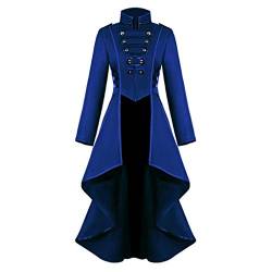 Steampunk Jacke Damen ,Gothic Mantel Damen,Mittelalter Kleidung Retro Vintage Gehrock Frack Jacke Lang Spitzen Punk Mäntel Hi-Low Viktorianischer Trenchcoat Cosplay Uniform Karneval Halloween Kostüm von LOSSLO