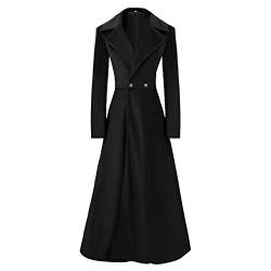 Steampunk Jacke Damen ,Gothic Mantel Damen,Mittelalter Kleidung Retro Vintage Gehrock Frack Jacke Spitzen Punk Mäntel Viktorianischer Trenchcoat Cosplay Uniform Karneval Halloween Kostüm für Frauen von LOSSLO