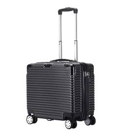 LOSTIS Koffer Reisekoffer Rollkoffer 16-Zoll-Boarding-Koffer, Handgepäck, Kleine Tragbare Koffer Mit Rollen Kabinenkoffer Handgepäck (Color : Black, Size : 16inch) von LOSTIS