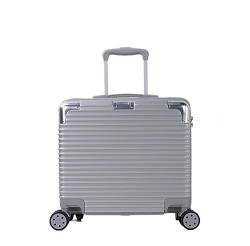 LOSTIS Koffer Reisekoffer Rollkoffer 16-Zoll-Boarding-Koffer, Handgepäck, Kleine Tragbare Koffer Mit Rollen Kabinenkoffer Handgepäck (Color : Sliver, Size : 16inch) von LOSTIS