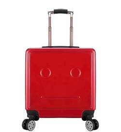 LOSTIS Koffer Reisekoffer Rollkoffer 18-Zoll-Gepäck, Verstellbarer Trolley-Koffer Für Reisen, Geschäftsreisen, Einsteigen, Zahlenschloss Kabinenkoffer Handgepäck (Color : Rood, Size : 18in) von LOSTIS