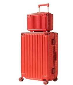 LOSTIS Koffer Reisekoffer Rollkoffer 2-teiliges Set Spinner-Koffer Mit Passwortschloss, 14-Zoll-Kosmetiktasche Für Weitermachen Kabinenkoffer Handgepäck (Color : D, Size : 26in) von LOSTIS
