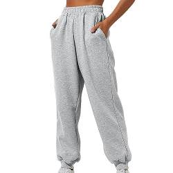 LOSVIP Jogginghose Damen,Dünne, hoch taillierte, lockere Jogginghose für Damen, Bequeme, hoch taillierte Jogginghose mit Taschen, lässige Jogginghose Weite Hose Damen von LOSVIP