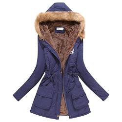 LOSVIP Winterjacke, Damenmantel mit Kapuze, Warme lange Jacke, Warmer Wintermantel, Schlanke Oberbekleidung, Kapuzenjacke, Winterparka, Steppjacke, Wintermantel, Outdoor Daunenmantel von LOSVIP