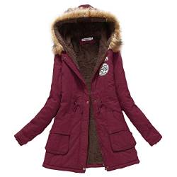 LOSVIP Winterjacke, Damenmantel mit Kapuze, Warme lange Jacke, Warmer Wintermantel, Schlanke Oberbekleidung, Kapuzenjacke, Winterparka, Steppjacke, Wintermantel, Outdoor Daunenmantel von LOSVIP