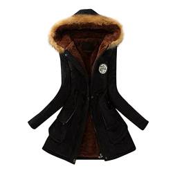 LOSVIP Winterjacke, Damenmantel mit Kapuze, Warme lange Jacke, Warmer Wintermantel, Schlanke Oberbekleidung, Kapuzenjacke, Winterparka, Steppjacke, Wintermantel, Outdoor Daunenmantel von LOSVIP