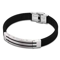 LOTUS Style Herren Armband Man-Kollektion Edelstahl silber schwarz PVD-Beschichtung, Anhänger silber schwarz JLS1521-2-2 von LOTUS SILVER