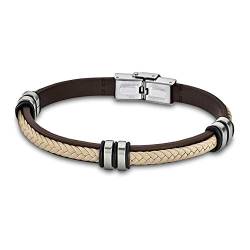 Lotus Style Armband für Damen/Herren aus Leder braun beige Urban-Kollektion JLS1829-2-6 von LOTUS SILVER