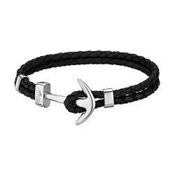 LOTUS STYLE Leder Armband Anker LS1832-2/1 Herren Schmuck schwarz D2JLS1832-2-1 EIN schönes Geschenk zu Weihnachten, Geburtstag, Valentinstag für den Mann von LOTUS STYLE