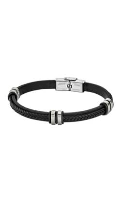 Lotus – LS1829-2/1: Herren-Armband Leder und Stahl – Schwarz, 22 cm, Leder Edelstahl, Ohne Stein von LOTUS STYLE