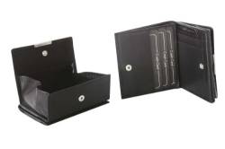 Wiener Schachtel LOUANA in Echt-Leder, schwarz, 10x9cm von LOUANA