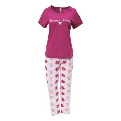 LOUIS & LOUISA Damen Nachtwäsche Schlafanzug Capri-Set 'Rosarote Träume', Farbe:Pink, Wäschegröße:M, Artikel:-408 pink/Allover von LOUIS & LOUISA